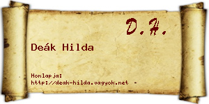 Deák Hilda névjegykártya