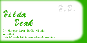 hilda deak business card